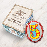 Set of 5 Mini Mercury Glass Ornaments by G DeBrekht- Love Family and Kids Decor - Item 770005