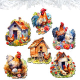 Spring on the Farm Decorative Wooden Clip-on Ornaments Set of 6 by G. Debrekht - Easter Decor - 8090056C-S6