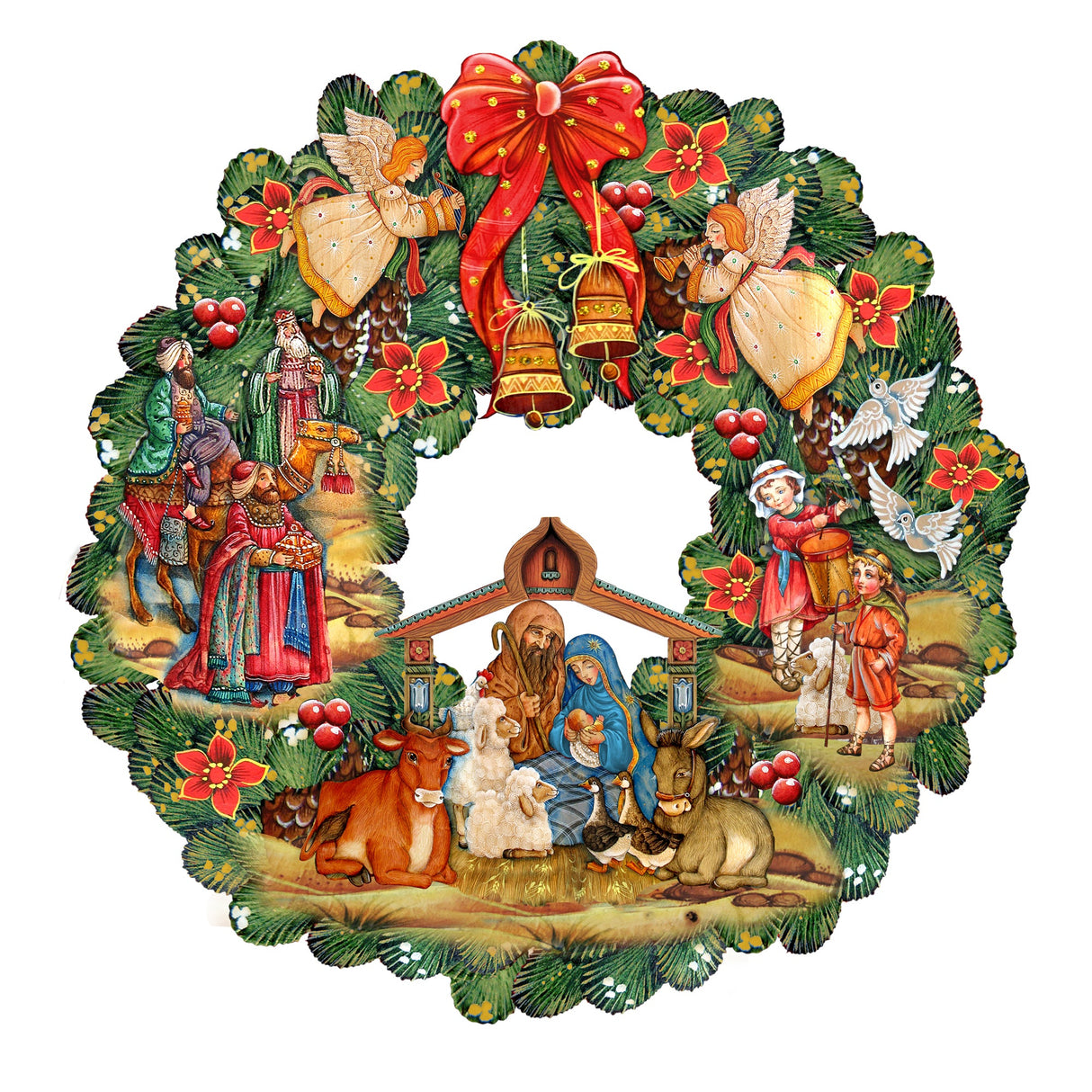 Nativity Holiday Door Wreath by G. DeBrekht - Nativity Holiday Decor - 8185314H