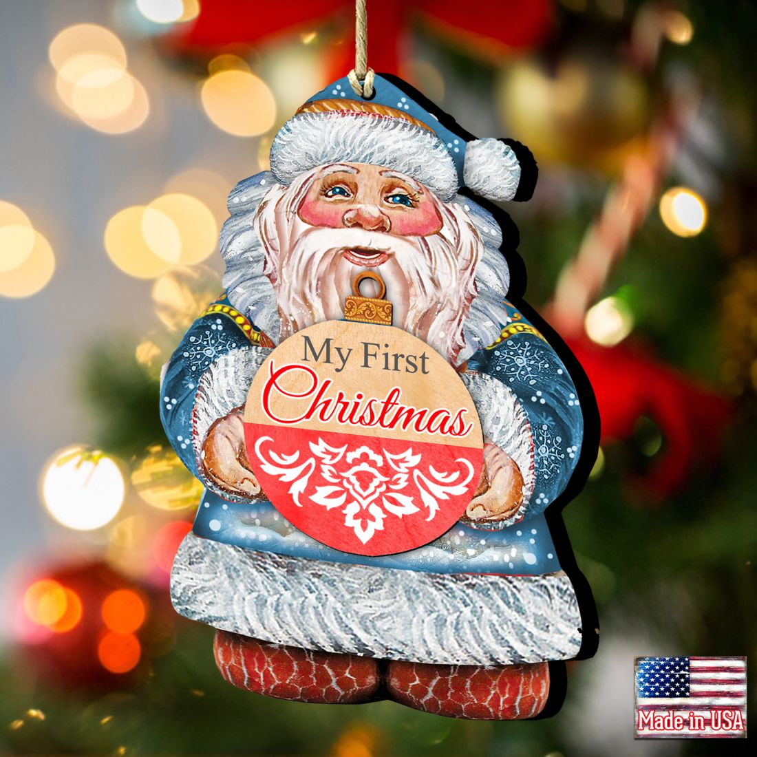 My First Christmas Wooden Ornaments by G. DeBrekht - Christmas Santa Snowman Decor - 8117810-MFC