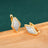 Rhombus Earrings Female Two-tone Geometric Design - Lootquake