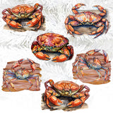 Crabs of the Wild Decorative Wooden Clip-on Ornaments Set of 6 by G. Debrekht - Wildlife Decor - 8090121C-S6