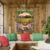 Arte mural "Vino al atardecer" de D. Gelsinger - Family Love Decor - 95684B-DG