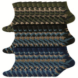 3/30 pares de calcetines deportivos con estampado de camuflaje para hombre, transpirables, cómodos y casuales, unisex, para uso al aire libre en todas las estaciones.