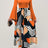 Ladies' Round Neck Printed Irregular Cuff Design Fashionable Dress - Lootquake