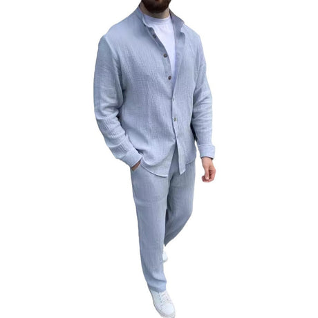 Cotton Men Suit Fashion Comfortable Top Pants - Lootquake