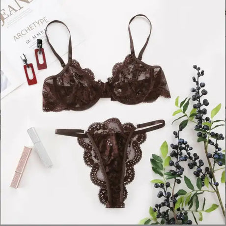 Ladies Underwire Lace Lingerie Suit Fashion - Lootquake