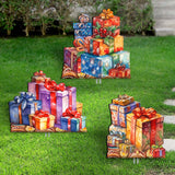 Christmas Gifts Outdoor Garden Decor Set of 3 by G. Debrekht - Christmas Tree Outdoor Decor - 8191500-1M3