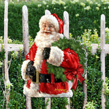 Corona navideña de Papá Noel para puerta de D. Gelsinger - Decoración navideña de muñeco de nieve de Papá Noel - 8461015H-1513