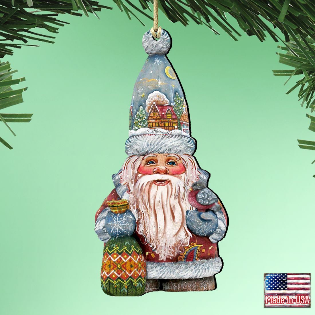 First Noel Christmas Wooden Ornaments by G. DeBrekht - Christmas Santa Snowman Decor - 8116410