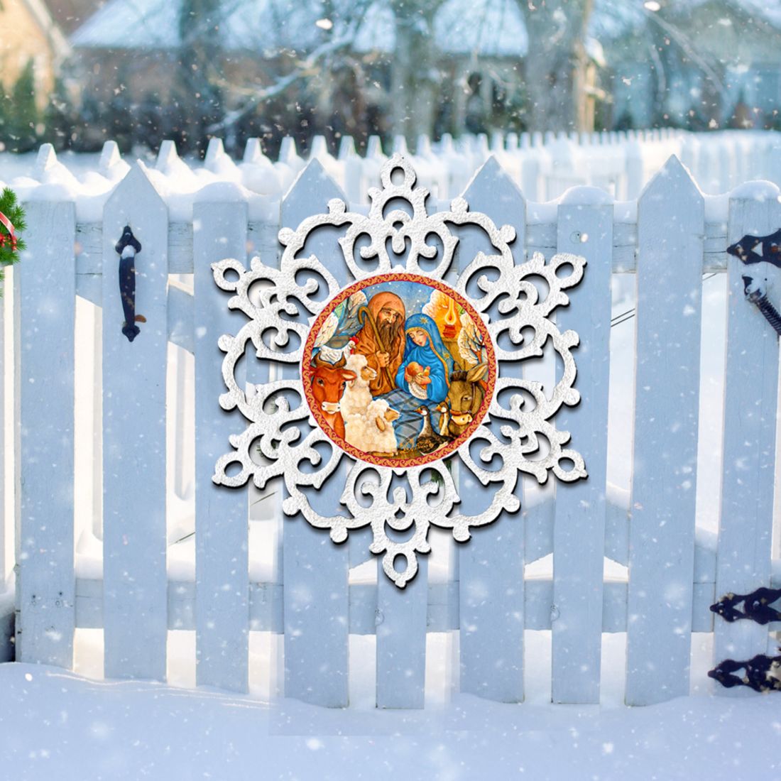 Nativity Snowflake Nativity Door Decor by G. DeBrekht - Nativity Holiday Decor - 8141152H