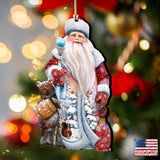 Adornos navideños de madera con forma de oso de miel de G. DeBrekht - Decoración navideña con Papá Noel y muñeco de nieve - 8128811