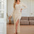 Autumn And Winter New Foreign Trade Women's Casual U-neck Split Drawstring Long-sleeved Dress - Lootquake