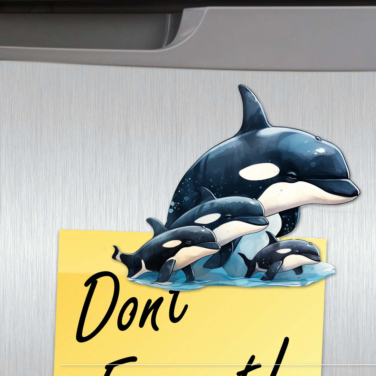 Majestic Orcas Decorative Wooden Magnets Set of 6 by G. Debrekht - Wildlife Coastal Decor - 8090102G-S6