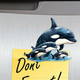 Majestic Orcas Decorative Wooden Magnets Set of 6 by G. Debrekht - Wildlife Coastal Decor - 8090102G-S6