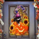 Decoración de Halloween con gatitos para la puerta por D. Gelsinger - Decoración de Halloween para Acción de Gracias - 8461066H-DG