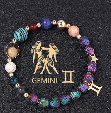 Natural Volcanic Rock Electroplating Twelve Constellations Bracelets - Lootquake