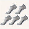5 pares de calcetines tobilleros lisos para hombre, cómodos, transpirables, suaves y absorbentes del sudor, ideales para exteriores.