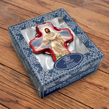 Adorno de cruz de cristal con el icono de la Resurrección de Jesús, de D. Gelsinger - Decoración navideña - 758-021-DG