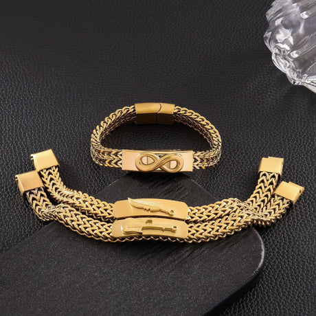 Retro Stainless Steel Three-dimensional Design Bracelet - Lootquake