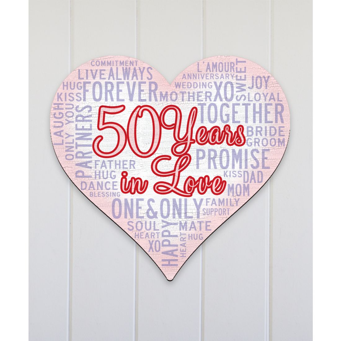 Golden Anniversary Heart "Years in Love" Holiday Door Decor by G. DeBrekht - Love Family Kids Decor - 8198736-3H