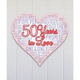Golden Anniversary Heart "Years in Love" Holiday Door Decor by G. DeBrekht - Love Family Kids Decor - 8198736-3H