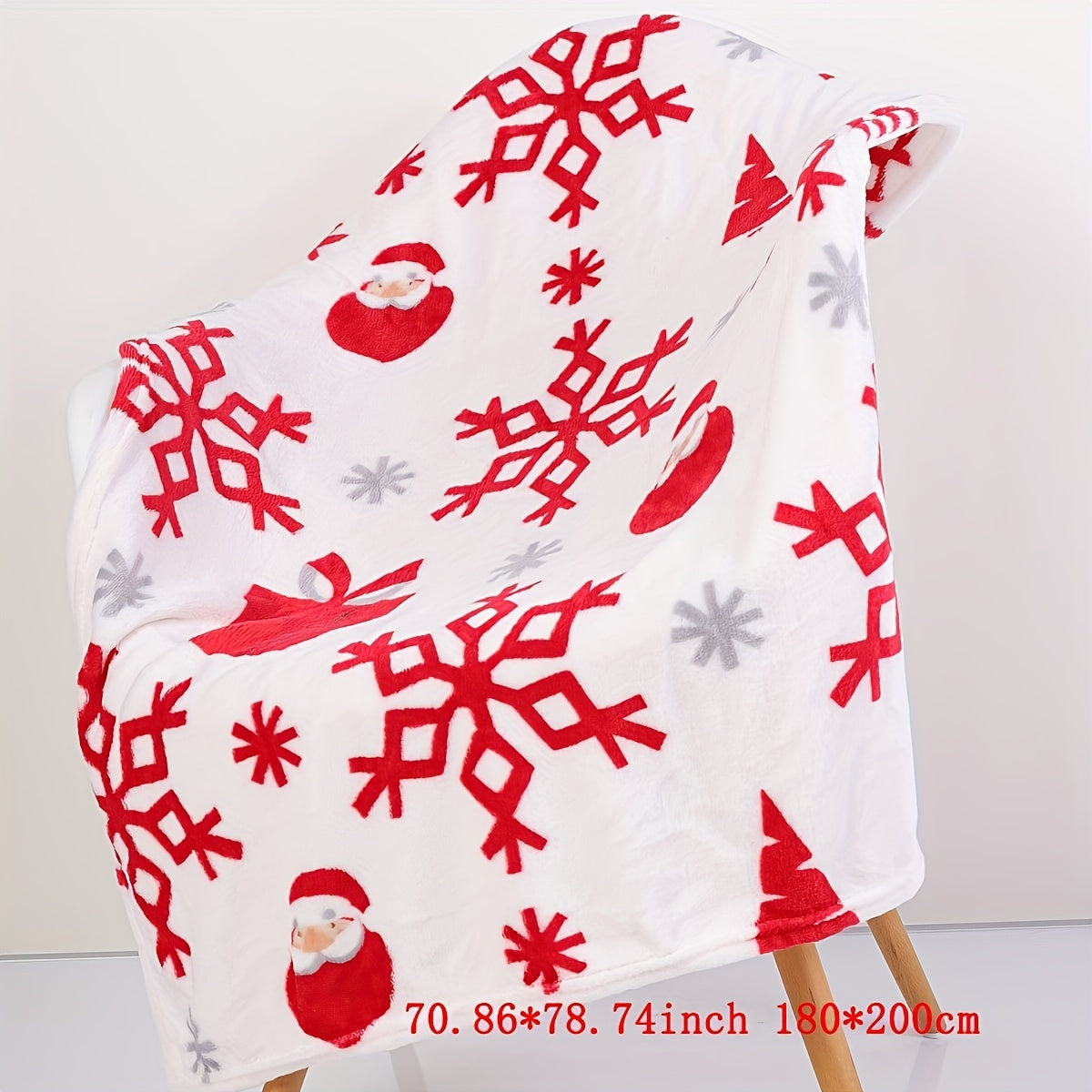 1 manta navideña de felpa, suave y cómoda, ideal para sofá, oficina, cama, camping, viajes, regalo de Navidad.