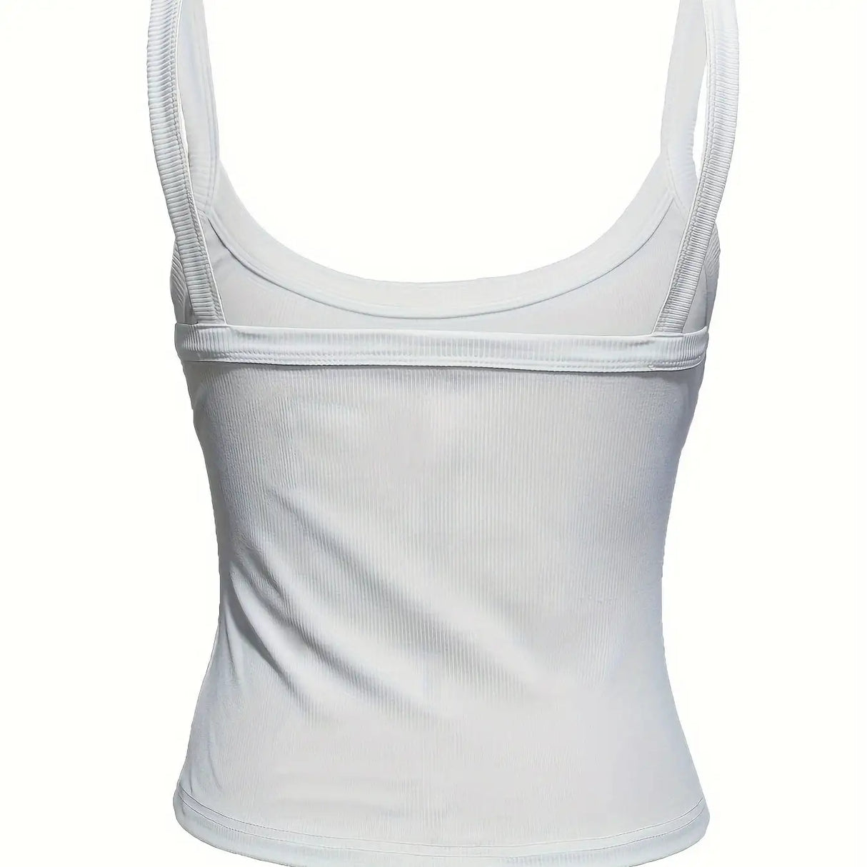 Women's Solid Color Ribbed Knitted Tight Fitting Basic Versatile Camisole Top - Lootquake