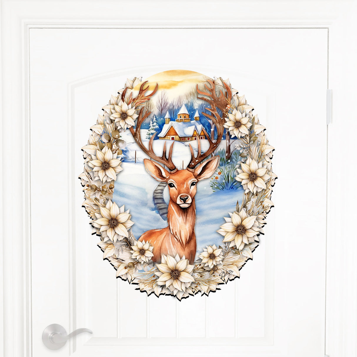 Majestic Forest Deer Holiday Door Decor by G. Debrekht - Christmas Decor - 8611065H