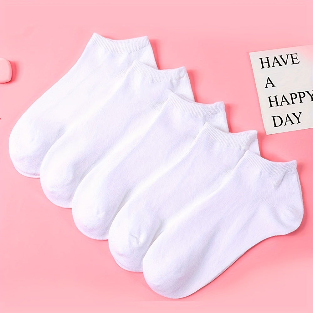 5/10/12 pares de calcetines tobilleros lisos para hombre, cómodos, transpirables, suaves y absorbentes del sudor, ideales para exteriores.
