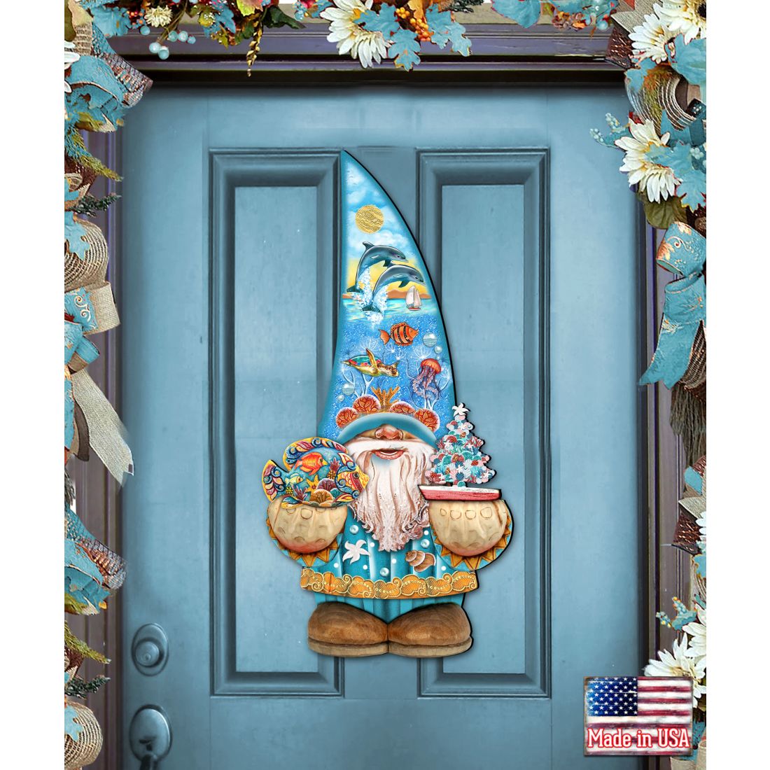 Coastal Gnome Coastal Door Decor by G. DeBrekht - Coastal Holiday Decor - 8611014H