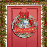 Merry Christmas Front Door Welcome Sign, Wooden Front Porch Decor by G. Debrekht Christmas Decor - 933121H