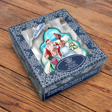 Santa with Snowman Tree Glass Ornament by G. DeBrekht - Christmas Santa Snowman Decor - 762-011