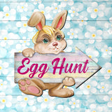 Egg Hunt Bunny Wooden Door Hanger by G. DeBrekht - Easter Spring Decor - 815433-2H