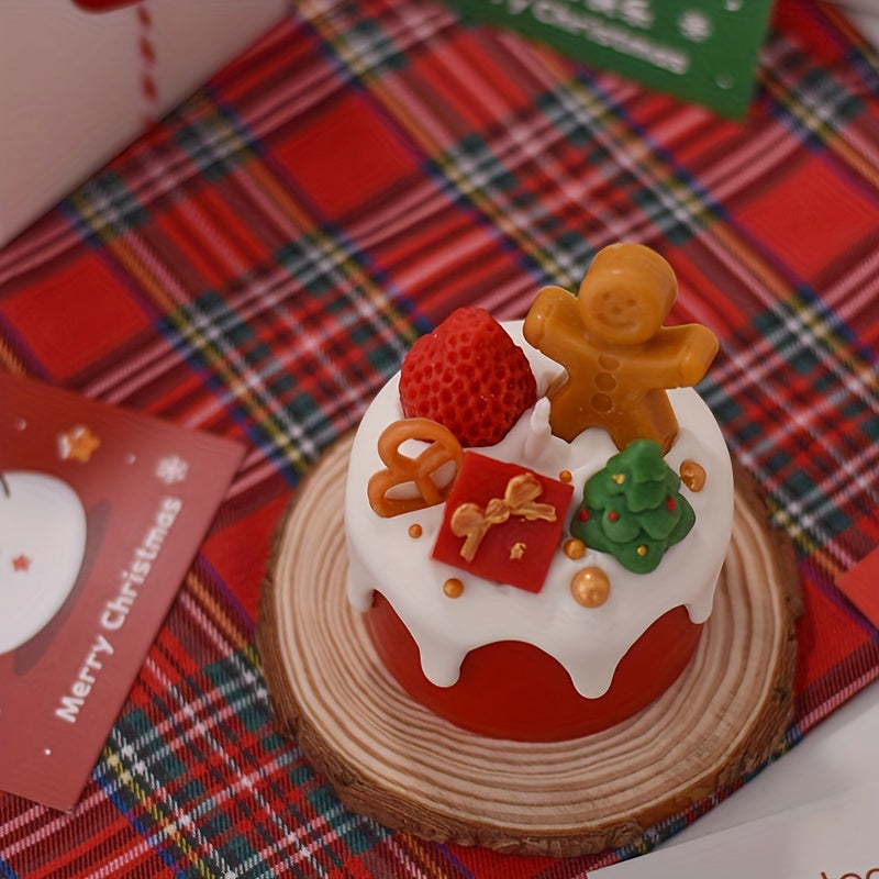 Christmas Aromatherapy Candle, Handmade Scented Candle, Christmas Decoration, Gingerbread Man Cute Christmas Gift For Friends, Adding Sense Of Ceremony, Velvet Rose And Ebony Fragrance