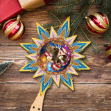 Adorno de madera para la punta del árbol de Navidad con águila patriótica estadounidense de D. Gelsinger - Decoración navideña patriótica - 89515-DG