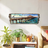 Arte mural de madera con panorama de muelle de G. DeBrekht Coastal Decor - 8491103W