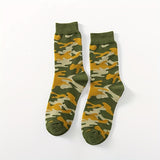 5 pares de calcetines de camuflaje de media pantorrilla para hombre, otoño e invierno
