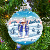 Christmas Balls Glass Ornament Set of 3 by G. DeBrekht - Christmas Santa Snowman Decor - 75011-B3