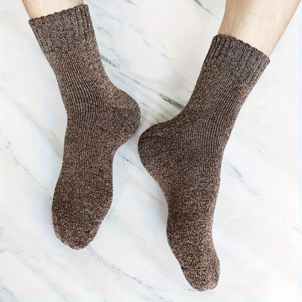 Lot de 5 paires de chaussettes chaudes en laine mérinos pour homme et femme, idéales pour les activités hivernales de plein air, la randonnée, le trekking, le camping et la pêche.