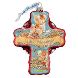 Adorno de cruz de cristal con icono de pequeñas bendiciones de D. Gelsinger - Decoración navideña - 758-023-DG