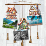 Dream Houses Decorative Wooden Clip-on Ornaments Set of 3 by G. Debrekht - Christmas Decor - 8091029C-S3