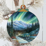 Arctic Light Show Wooden Ornaments by G.Debrekht - Wildlife Holiday Decor - 870040