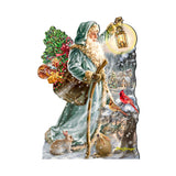 Decoración navideña para puerta con San Nicolás de D. Gelsinger - Decoración navideña con Papá Noel y muñeco de nieve - 8461067H-DG