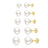JINEAR 5 Pairs Pearl Earrings Set 14k Gold Pearl Sutd Earrings for Women Dainty Pearl Earrings Tiny Small Pearl Stud Earrings Wedding Earrings Mothers Day for Gift - Lootquake