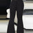 Ladies' Solid Color Hollow Out Fashionable Slim Fit And Slimming High Waisted Pants - Lootquake