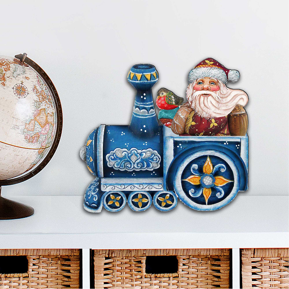 Decoración navideña para puerta con Papá Noel en tren de G. DeBrekht - Decoración navideña con muñeco de nieve de Papá Noel - 8129211H