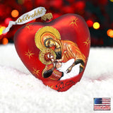 Mary and Jesus Heart Glass Ornament by G. DeBrekht - Nativity Holiday Decor - 73231