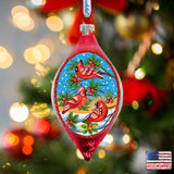 Cardinal Friends Drop Glass Ornament by G. DeBrekht - Christmas Décor - 757-037