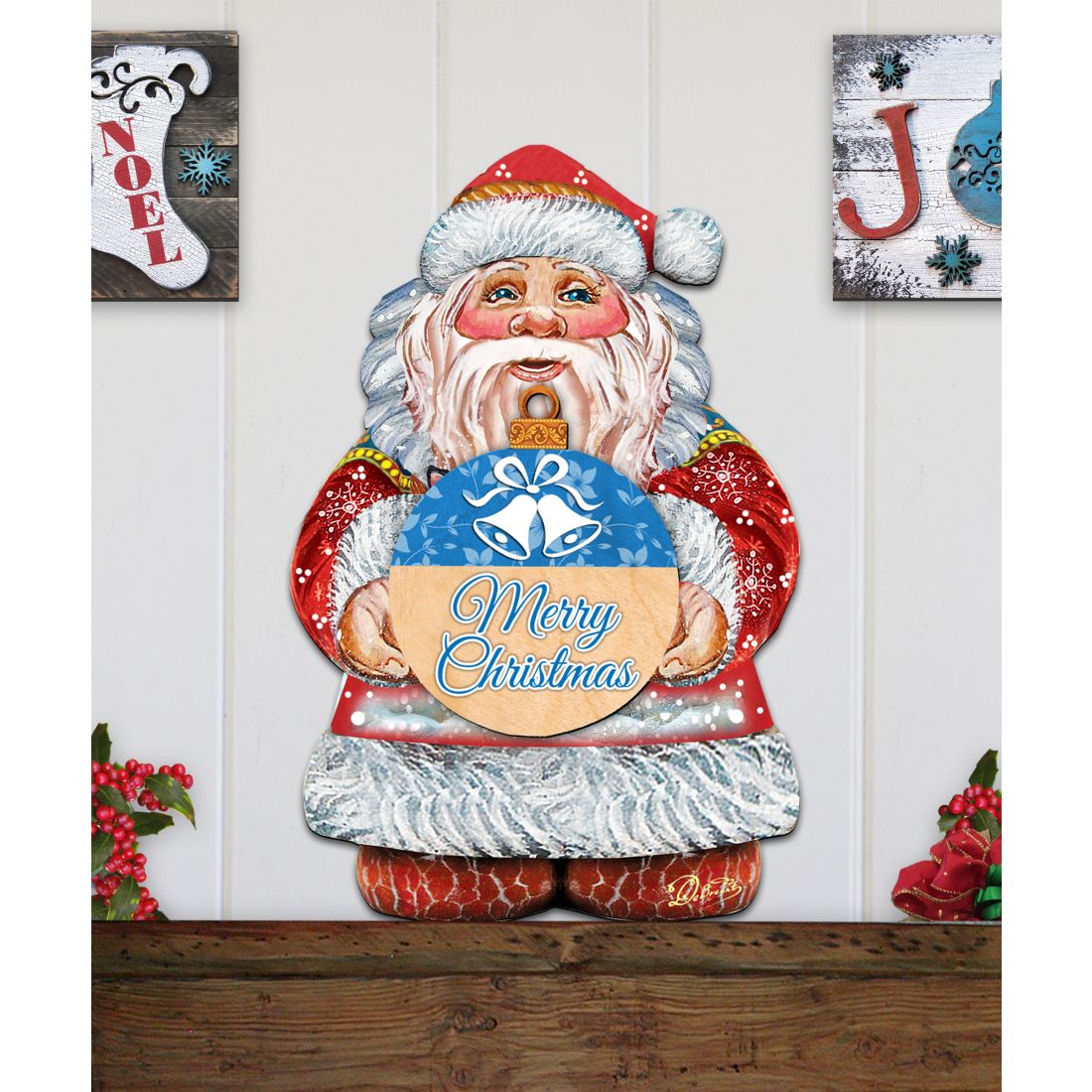 Merry Christmas Door Decor by G. DeBrekht - Christmas Santa Snowman Decor - 8117810H-MC